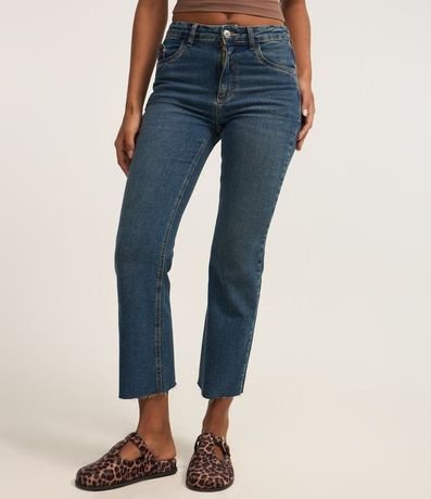 Pantalón Flare Cropped en Jeans con Bajo a Hilo 3