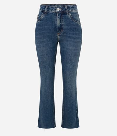 Pantalón Flare Cropped en Jeans con Bajo a Hilo 6