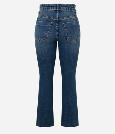 Pantalón Flare Cropped en Jeans con Bajo a Hilo 7