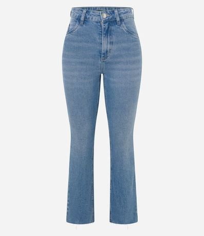 Pantalón Flare Cropped en Jeans con Bajo a Hilo 5