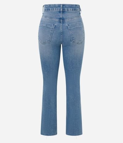 Pantalón Flare Cropped en Jeans con Bajo a Hilo 6