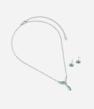 Conjunto de Collar y Caravanas Delicadas con Detalles en Zirconia 2