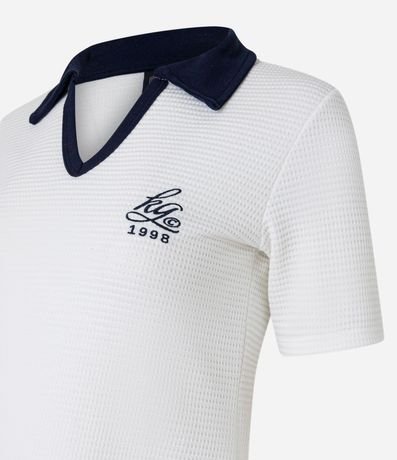 Blusa Polo Texturizada con Bordado en Lettering 6