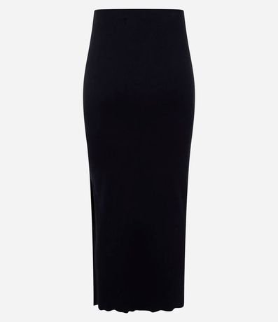 Pollera Midi en Rib con Bajo Picot y Fenda 3