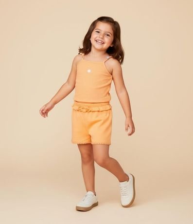 Short Infantil con Volado y Pompones - Talle 1 a 5 años