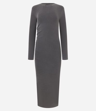 Vestido New Midi con Drapeado Lateral y Fenda en la Parte Baja 7