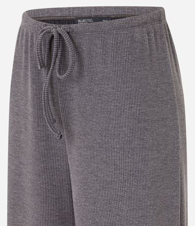 Pantalón Flare Acanalada con Lazo en la Cintura 6