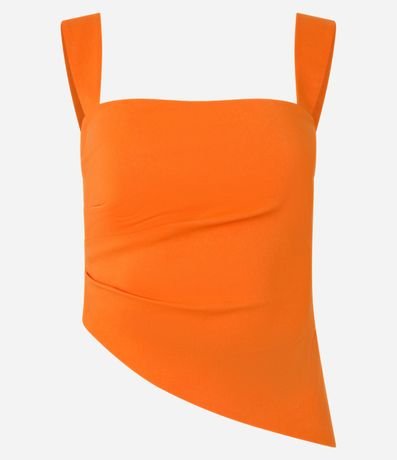 Blusa Alargada en Bengalina con Bajo Asimétrica 5