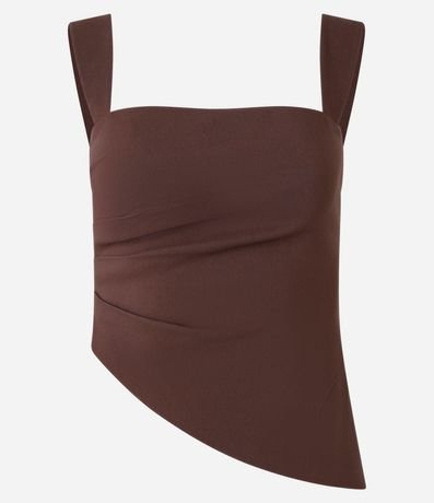 Blusa Alargada en Bengalina con Bajo Asimétrica 5