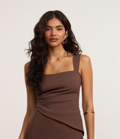 Blusa Alargada en Bengalina con Bajo Asimétrica