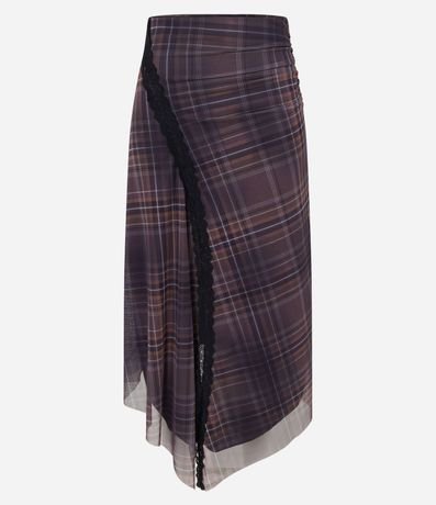 Pollera New Midi en Tule de Cuadros con Puntas 6