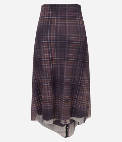 Pollera New Midi en Tule de Cuadros con Puntas 7