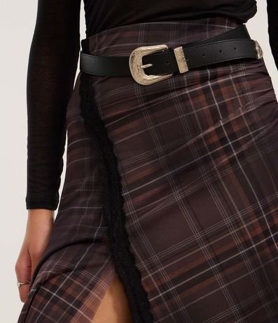 Pollera New Midi en Tule de Cuadros con Puntas 4