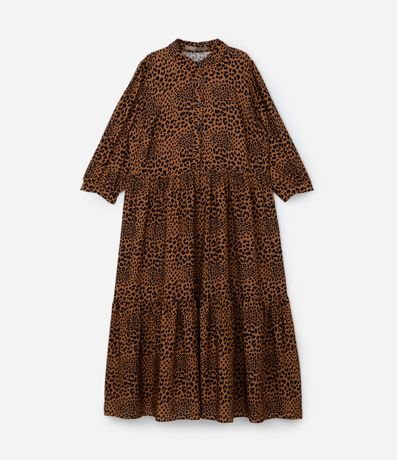 Vestido Midi en Animal Print y Volados Curve & Plus Size 5