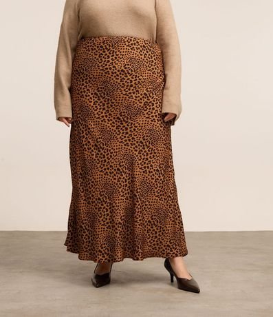 Pollera Larga en Viscosa Animal Print Leopardo Curve & Plus Size 2