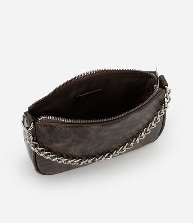 Cartera Baguette Pequeña Efecto Desteñida con Detalle de Cadena 5
