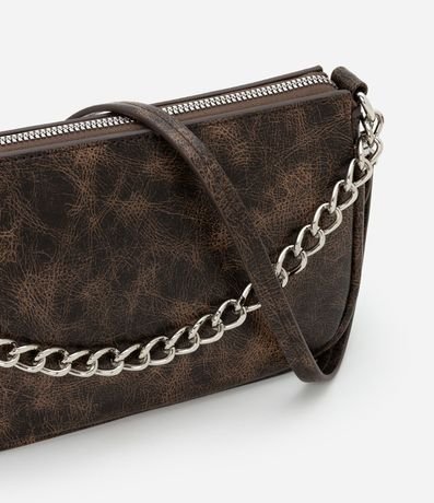 Cartera Baguette Pequeña Efecto Desteñida con Detalle de Cadena 6