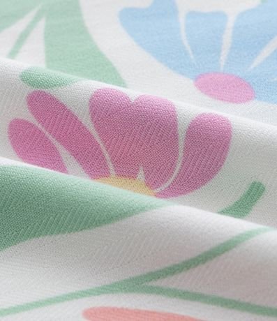 Pantalón Wide Leg Infantil en Chalis con Estampa Floral - Talle 5 A 14 años 4