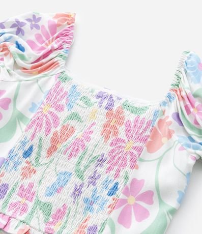 Blusa Infantil con Manga Abullonada y Estampa Floral - Talle 5 a 14 años 5