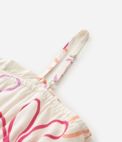 Vestido Infantil de Bretel fino en Viscosa con Estampa Floral - Talle 5 a 14 años 4