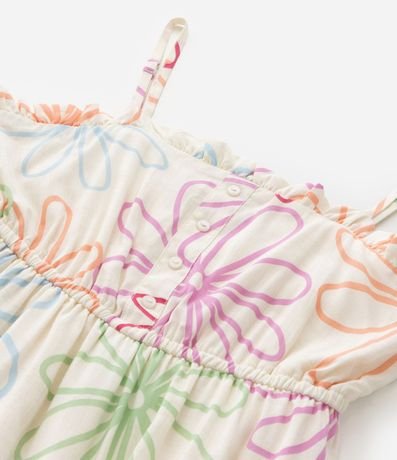 Vestido Infantil de Bretel fino en Viscosa con Estampa Floral - Talle 5 a 14 años 7