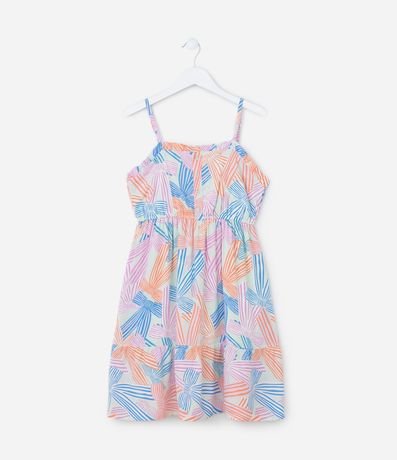 Vestido Infantil en Viscosa con Estampa de Lazos - Talle 5 a 14 años