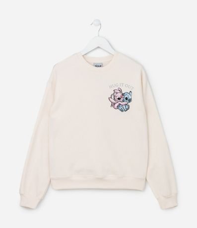 Saco Infantil con Estampa Frente y Espalda Stitch y Angel - Talle 5 a 14 años