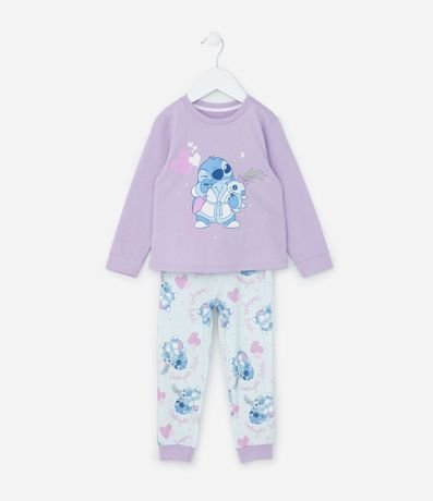 Pijama Infantil en Algodón con Estampa Stitch - Talle 2 a 4 años
