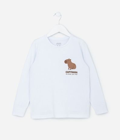 Pijama Infantil en Algodón con Estampa Carpincho - Talle 6 a 14 años 2
