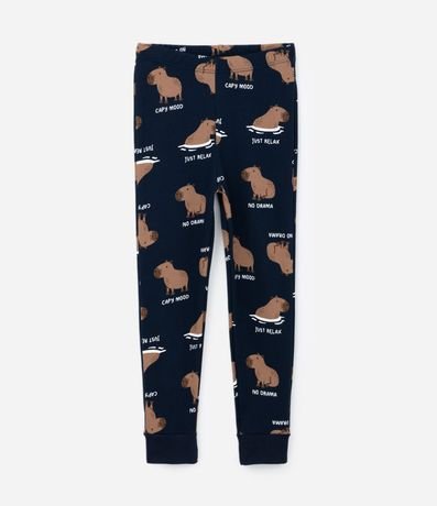 Pijama Infantil en Algodón con Estampa Carpincho - Talle 6 a 14 años 5