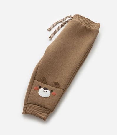 Pantalón Infantil en Algodón con Bordado Osito - Talle 0 a 18 meses 6