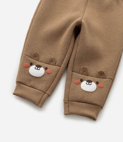 Pantalón Infantil en Algodón con Bordado Osito - Talle 0 a 18 meses 7