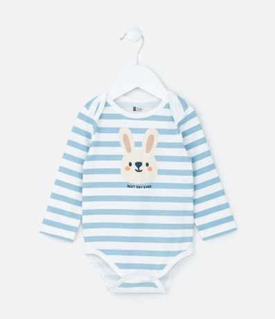 Body Infantil en Algodón con Estampa Conejo - Talle 0 a 18 meses