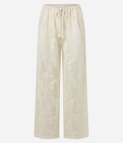 Salida de Playa Pantalón en Encaje con Lazo en la Cintura 5