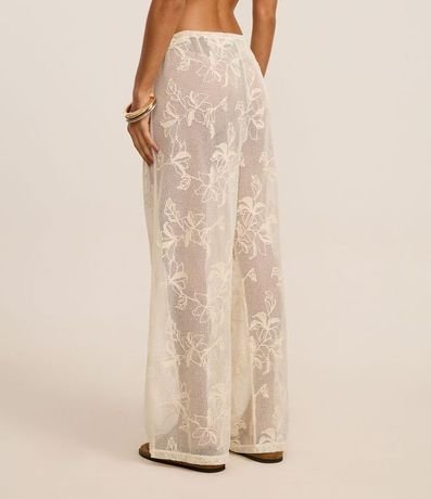 Salida de Playa Pantalón en Encaje con Lazo en la Cintura 4