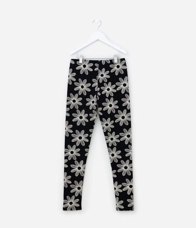 Pantalón Legging Infantil con Estampa Flores - Talle 5 a 14 años 2