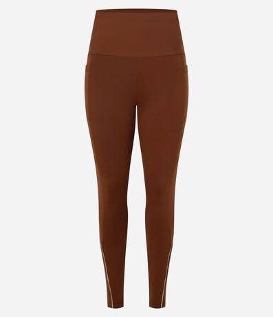 Pantalón Legging Deportiva en Microfibra Pesada con Cintura Alto y Bolsillos Laterales 8