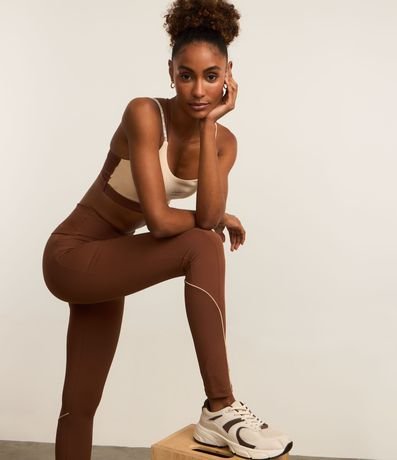 Pantalón Legging Deportiva en Microfibra Pesada con Cintura Alto y Bolsillos Laterales 2