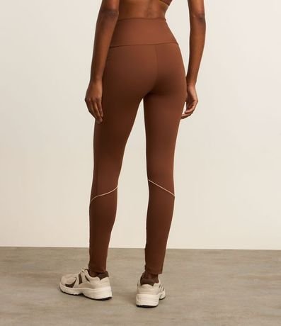 Pantalón Legging Deportiva en Microfibra Pesada con Cintura Alto y Bolsillos Laterales 4