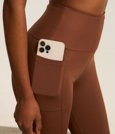 Pantalón Legging Deportiva en Microfibra Pesada con Cintura Alto y Bolsillos Laterales 5