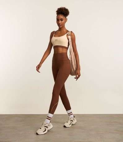 Pantalón Legging Deportiva en Microfibra Pesada con Cintura Alto y Bolsillos Laterales 7