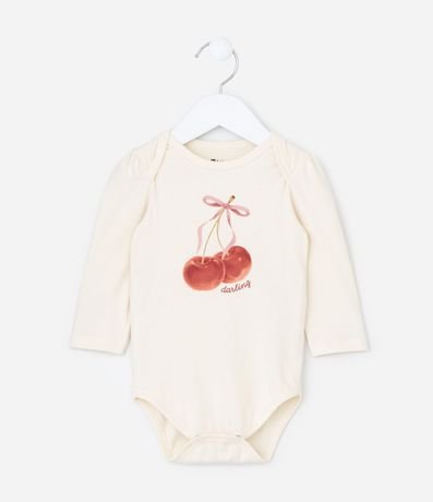 Body Infantil con Estampa Cerezas - Talle 0 a 18 meses