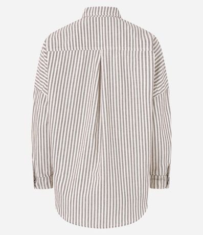Camisa en Jeans Rayada con Sisa Deslocada 6