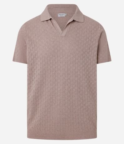 Camisa Regular con Cuello Polo y Textura Trenzada 6