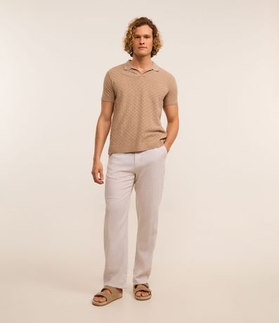 Camisa Regular con Cuello Polo y Textura Trenzada 2