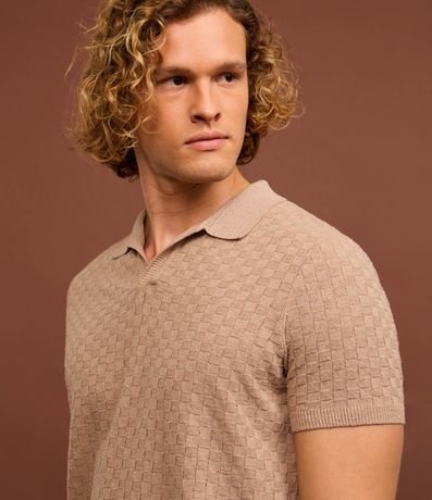 Camisa Regular con Cuello Polo y Textura Trenzada 5