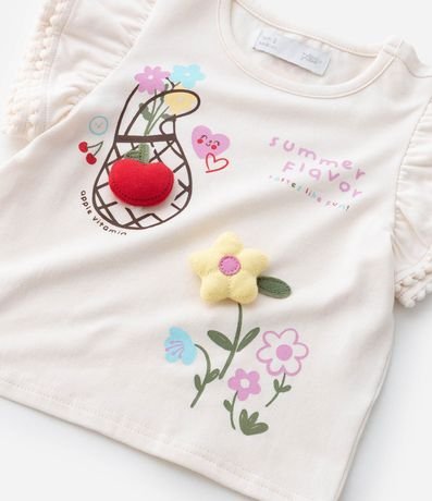 Blusa Infantil con Estampa Interactiva y Pompones - Talle 1 a 6 años 5