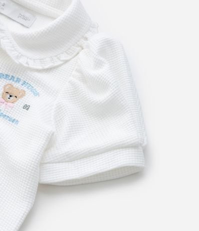 Remera Infantil con Manga Abullonada y Bordado Oso - Talle 1 a 6 Años 4