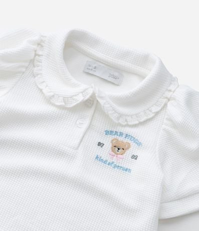 Remera Infantil con Manga Abullonada y Bordado Oso - Talle 1 a 6 Años 5