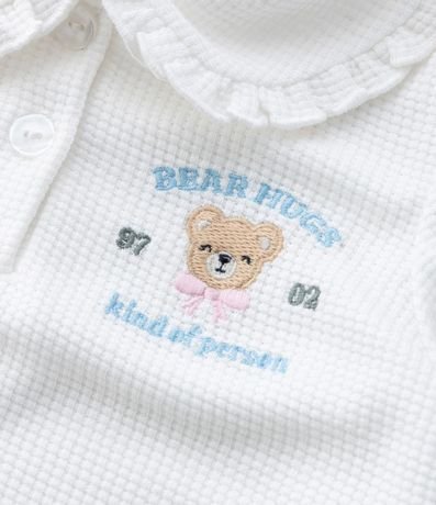 Remera Infantil con Manga Abullonada y Bordado Oso - Talle 1 a 6 Años 7